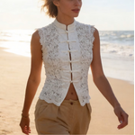 Débardeur Canelle blanc chic femme