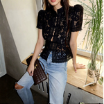 T-shirt Canelle noir dentelle