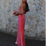 Robe longue Aliette femme été rose rouge