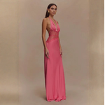 Robe Caliane rose satin