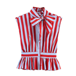 chemise sans manches à rayures