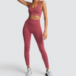 Ensemble tenue de yoga brassière legging femme rouge