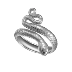 Bague Ancienne Argent Massif 925 - Jonc Anneau Serpent - Taille 51 - Occasion