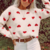 pull blanc coeur rouge femme vintage automne hiver 2020 la selection parisienne en ligne