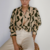 chemisier beige et noir imprimé géométrique tendance femme eshop la selection parisienne