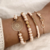 ensemble bracelets fantaisie rose doré perle femme bijoux tendance en ligne pas chers