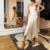 robe de soirée rose pâle cocktail événement en satin pour femme