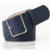ceinture bleue cuir pu boucle dorée carrée
