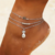 bracelets de cheville dorés bijou fantaisie femme en ligne printemps été cadeau pas cher ananas argent