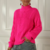 pull en laine à col roulé rose fushia femme la selection parisienne