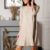 robe courte beige daim femme automne hiver