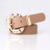 ceinture femme cuir pu beige boucle dorée