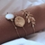 3 bracelets dorés feuille opale St Germain