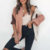 chemise gaze de coton marron noir femme
