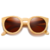 Lunettes de soleil en bois marron arrondies