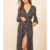 robe longue noire à pois portefeuille femme pas chère