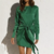 robe courte verte satin chic femme à manches longues automne hiver 2022