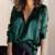 blouse satin vert femme