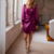 robe courte satin rose à manches longues femme la selection parisienne