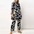 ensemble veste pantalon chic femme imprimé noir et blanc