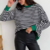 pull marinière bleu et vert femme
