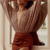 body chic brillant à manches longues femme