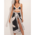 Maillot de bain 3 pièces femme noir et blanc