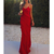 robe longue rouge à bretelles