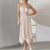robe longue plissée asymétrique rose nude femme invitée cérémonie