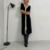 robe longue noire et blanche en laine