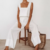 ensemble deux pièces blanc en lin tendance