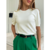 t-shirt en laine tricoté blanc femme intemporel