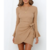 robe de soirée minimaliste beige femme