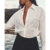 chemise blanc à clous femme