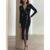 robe chic noire en tricot femme élégante