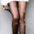 collants noirs fleur argent femme