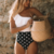 maillot de bain femme noir et blanc à pois