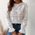 blouse dentelle blanche manches longues femme