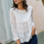 blouse blanche brodée dentelle femme
