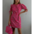 robe courte rose imprimée