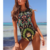 Maillot de bain noir fleuri