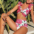 bikini fleuri rose