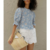blouse bleue dentelle