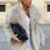 veste fausse fourrure beige femme