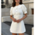 robe blanche élégante courte