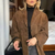 veste en daim marron femme
