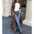 Manteau long en daim tendance