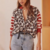 cardigan en laine imprimé léopard pour femme