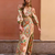 Robe maxi imprimée à col en V (4)