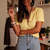 Gilet manche courte Tessa jaune (2)